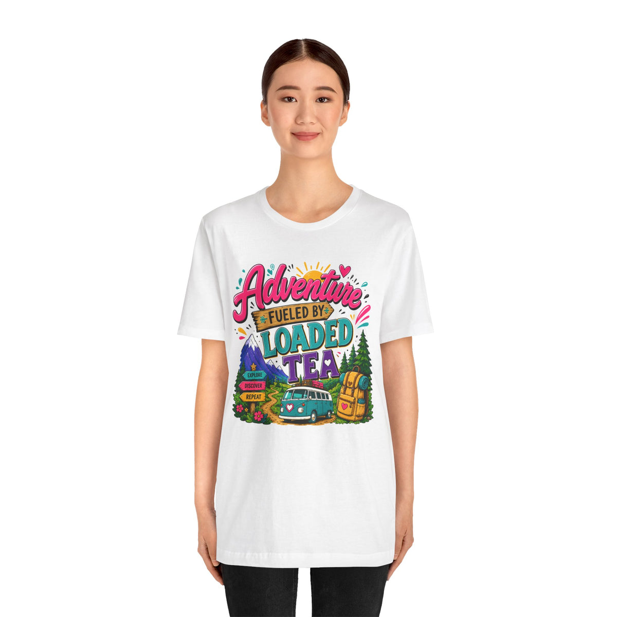 Adventure Fueled by Loaded Tea T-Shirt | Outdoor Tea Lover Tee