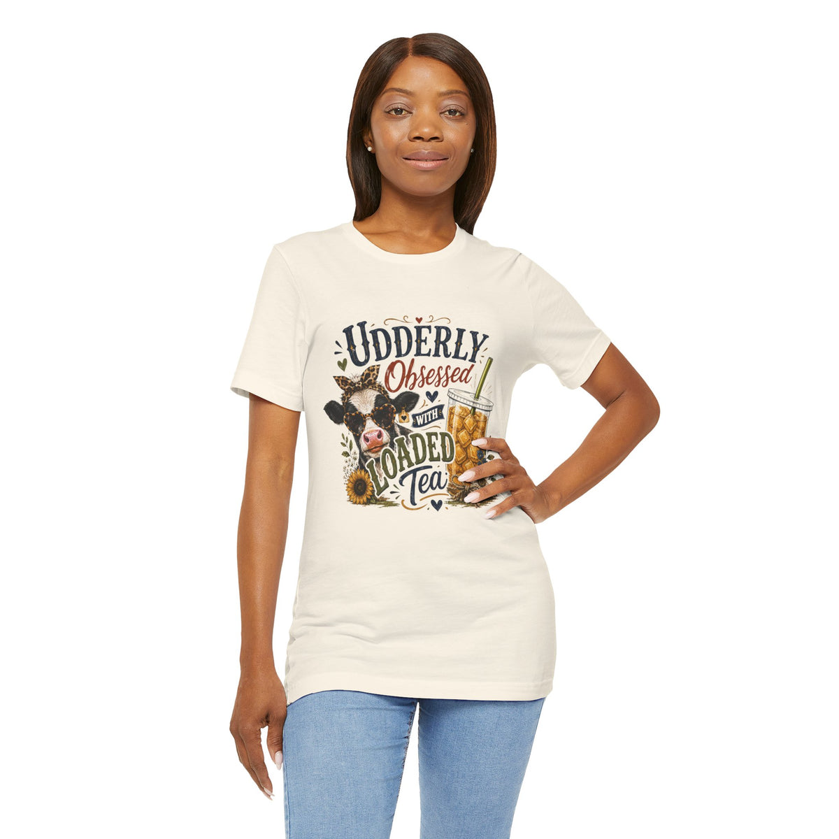 Udderly Obsessed With Loaded Tea T-Shirt | Cow Lover Tea Tee