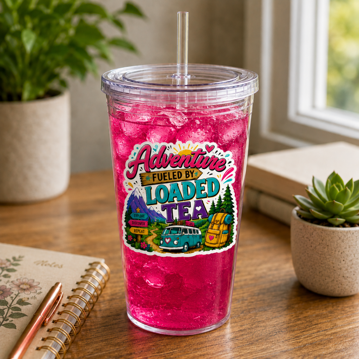 Adventure Fueled by Loaded Tea Sticker | Outdoor Loaded Tea Lover Vinyl Sticker