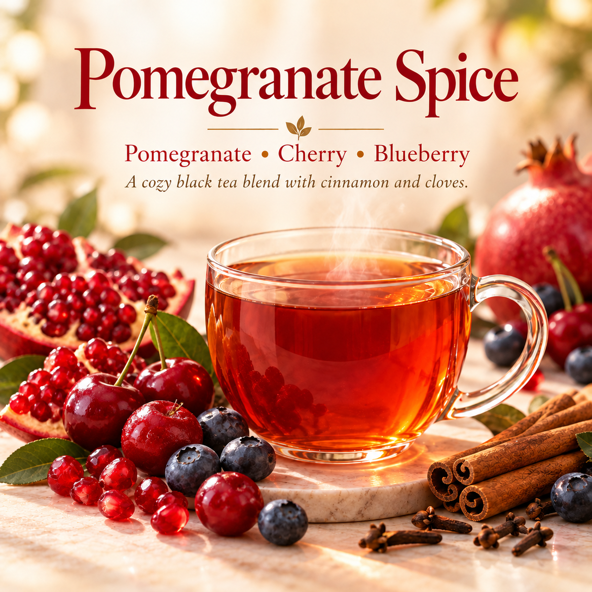 Pomegranate Spice Hot Tea | Pomegranate, Cherry & Blueberry