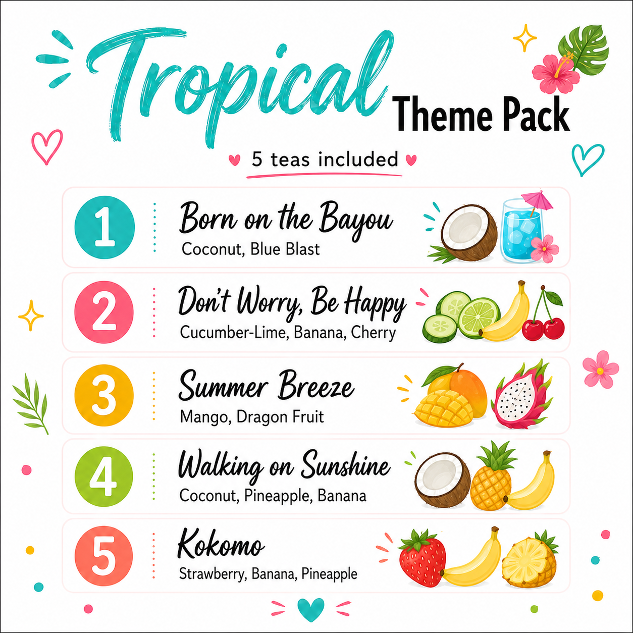 Tropical Theme Variety Loaded Tea 5-Pack
