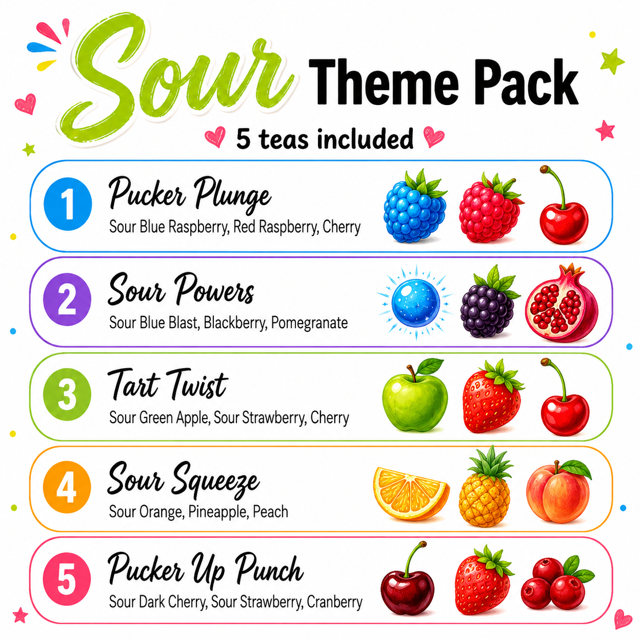 Sour Theme Variety Loaded Tea 5-Pack
