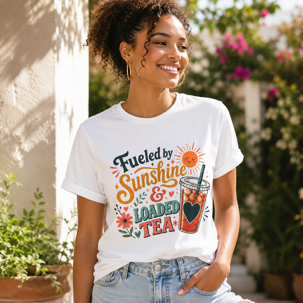 Fueled by Sunshine & Loaded Tea T-Shirt | Loaded Tea Lover Tee