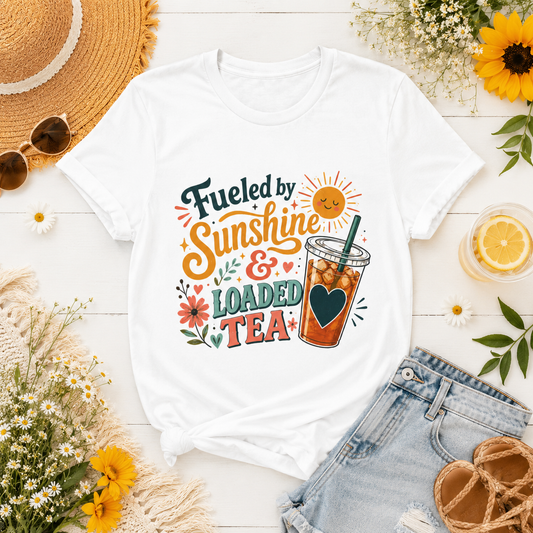 Fueled by Sunshine & Loaded Tea T-Shirt | Loaded Tea Lover Tee
