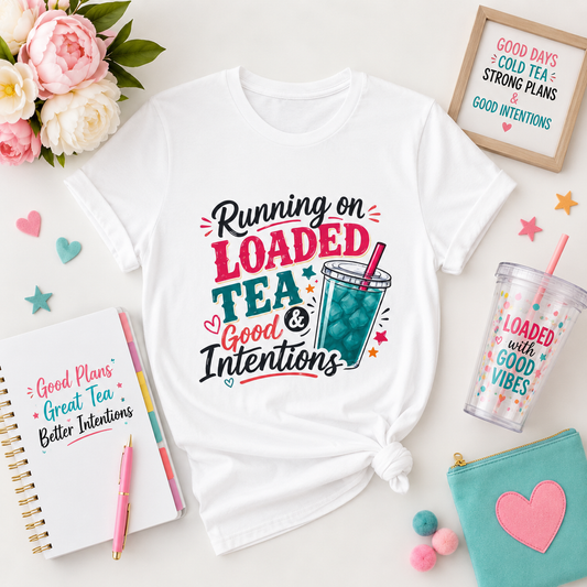 Running on Loaded Tea & Good Intentions T-Shirt | Loaded Tea Lover Tee