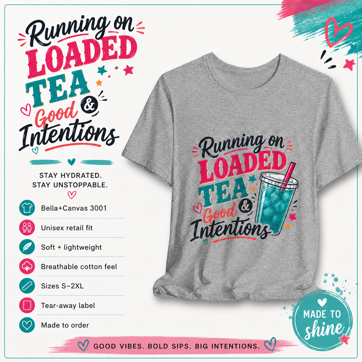 Running on Loaded Tea & Good Intentions T-Shirt | Loaded Tea Lover Tee