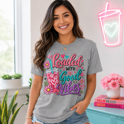 Loaded With Good Vibes T-Shirt | Loaded Tea Lover Shirt
