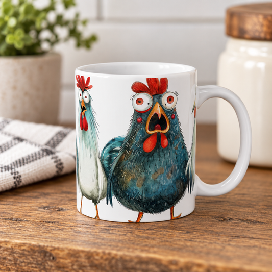 Colorful Chicken Mug | 15 oz Ceramic Chicken Lover Mug