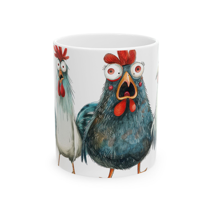 Colorful Chicken Mug | 15 oz Ceramic Chicken Lover Mug