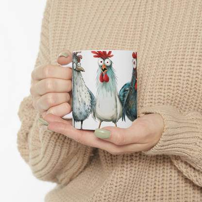 Colorful Chicken Mug | 15 oz Ceramic Chicken Lover Mug