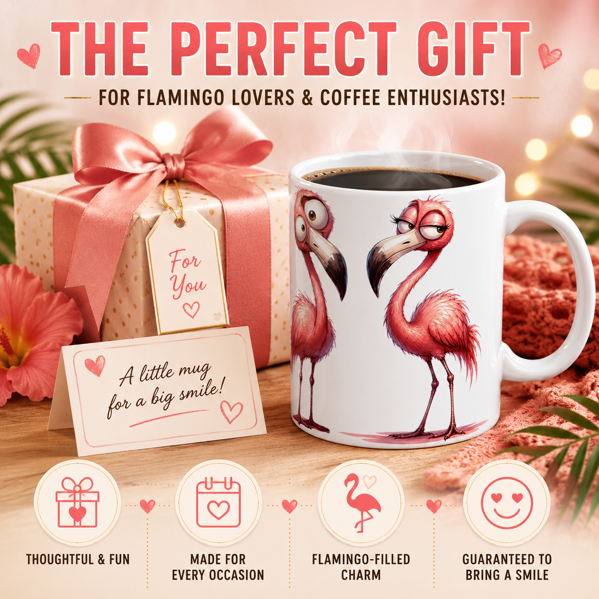 Colorful Flamingo Mug | 15 oz Ceramic Flamingo Lover Mug