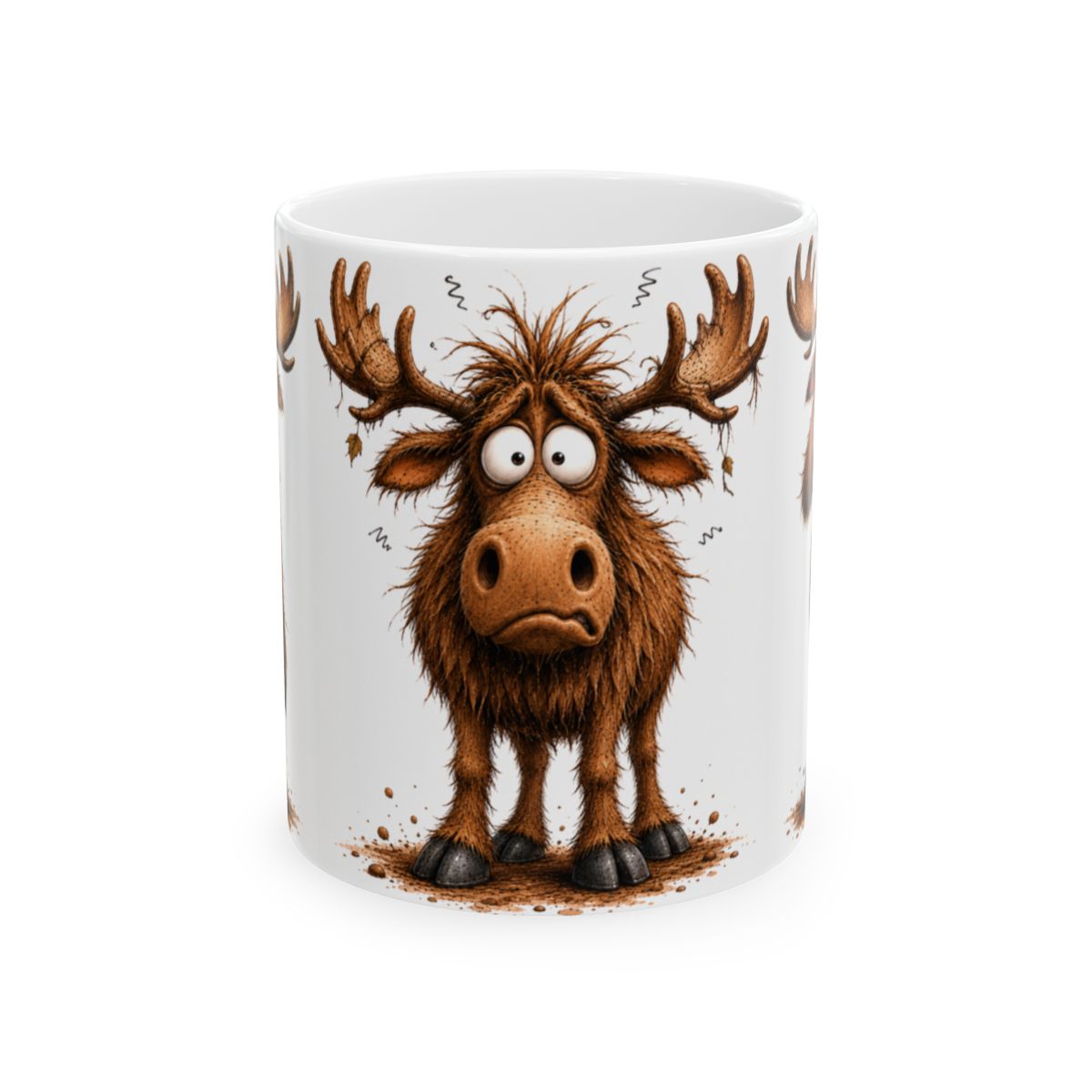 Frazzled Moose Mug | 15 oz Ceramic Moose Lover Mug