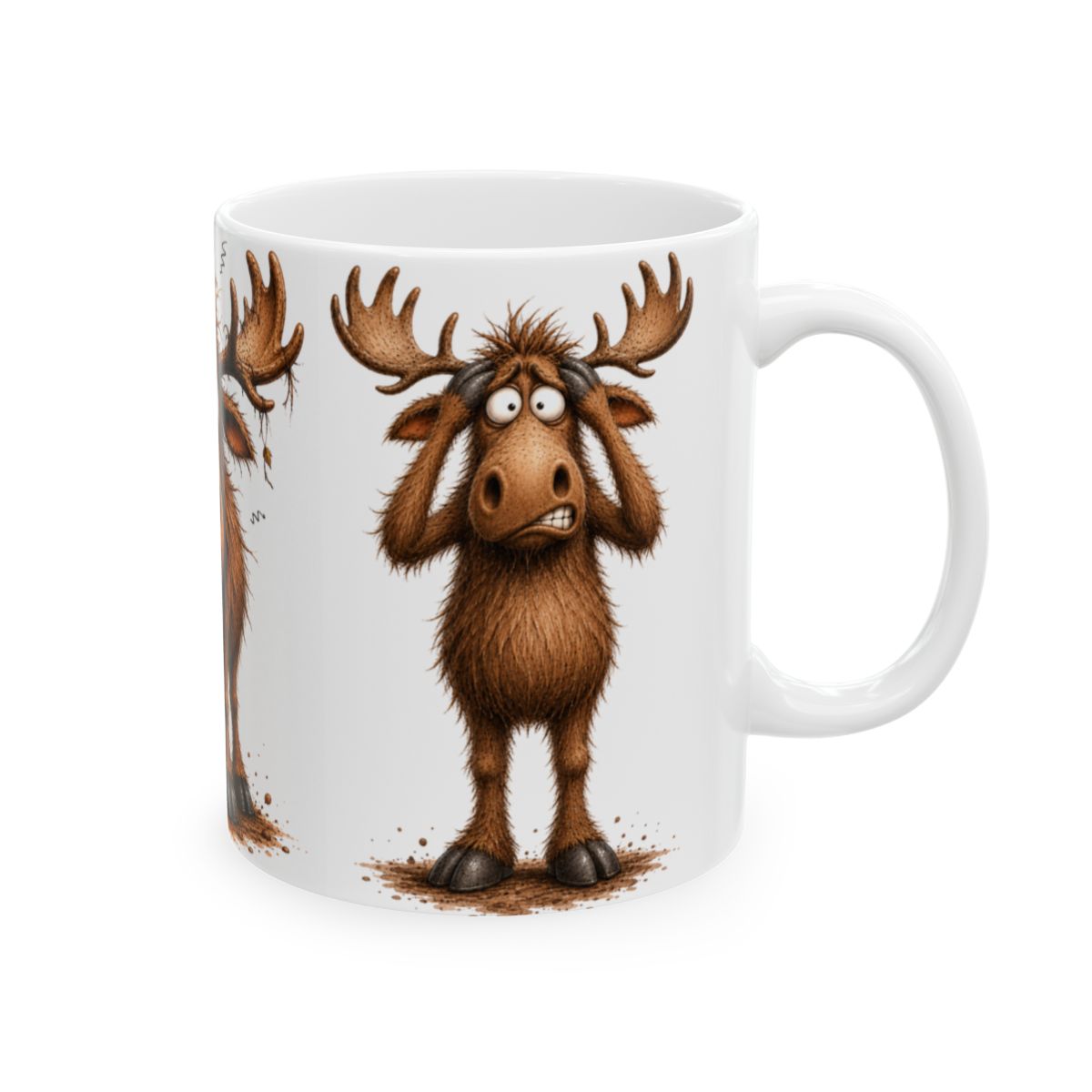 Frazzled Moose Mug | 15 oz Ceramic Moose Lover Mug
