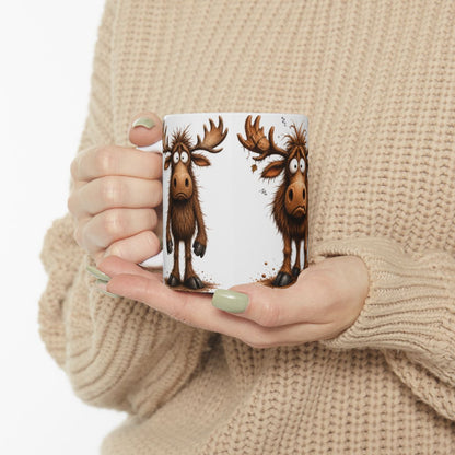 Frazzled Moose Mug | 15 oz Ceramic Moose Lover Mug