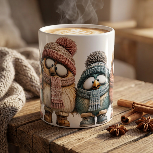 Winter Birds Mug | 15 oz Ceramic Bird Lover Mug