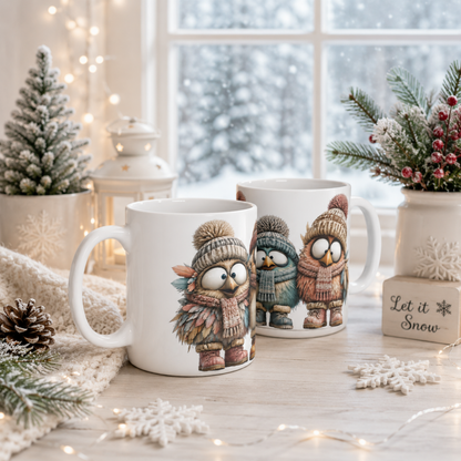 Winter Birds Mug | 15 oz Ceramic Bird Lover Mug