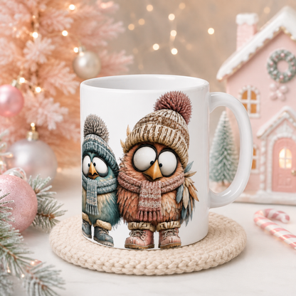 Winter Birds Mug | 15 oz Ceramic Bird Lover Mug