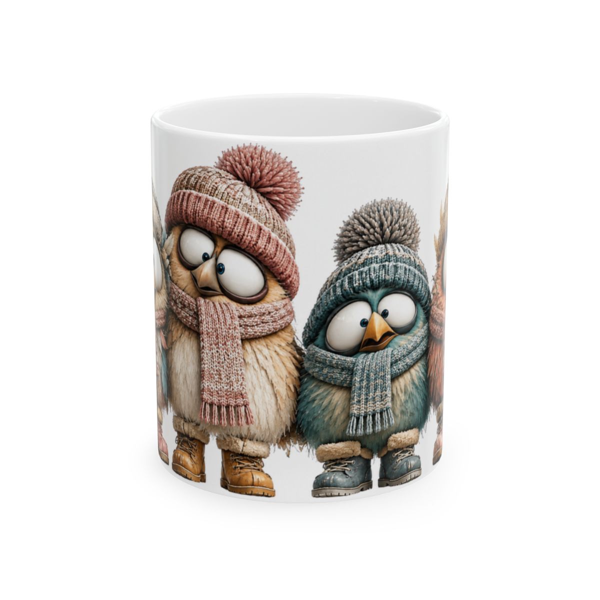 Winter Birds Mug | 15 oz Ceramic Bird Lover Mug